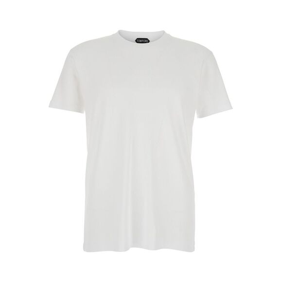 Tom Ford Men Perforated Rib Ss Crew Neck